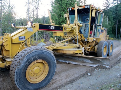 Road grading, Indian Isle Construction, Sunshine Coast, Pender Harbour, BC